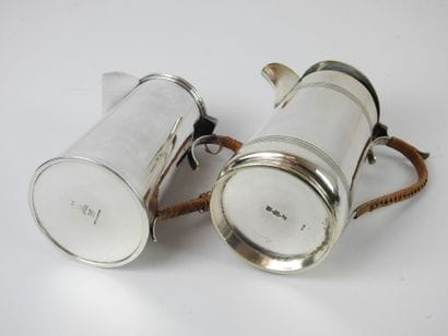 2 Silver plated metal pourers circa 1930....