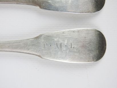 Pair of silver forks, hallmark Viellard 1st...