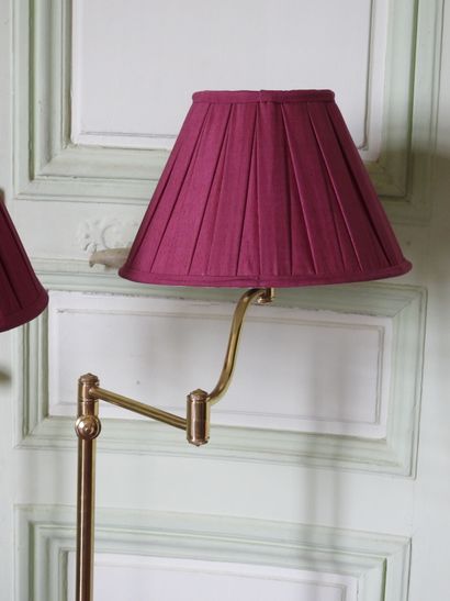 Pair of reading lamps in gilded metal on...