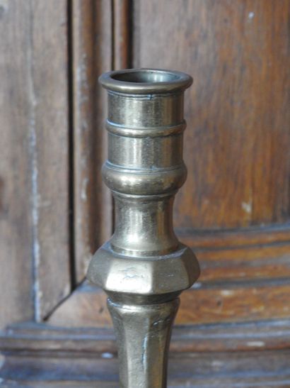 Pair of bronze candlesticks in the 17th century...