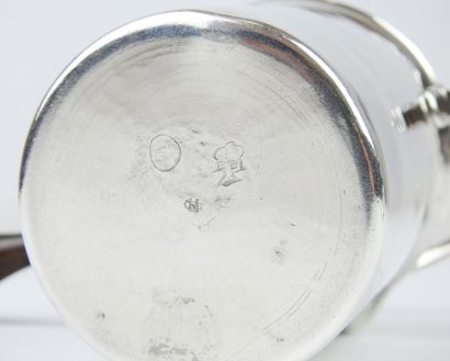 Silver handle milk jug decorated with medallions...