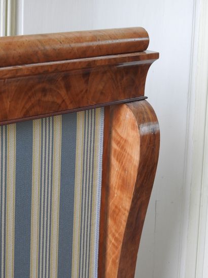 Walnut and burr walnut veneer mantel screen,...