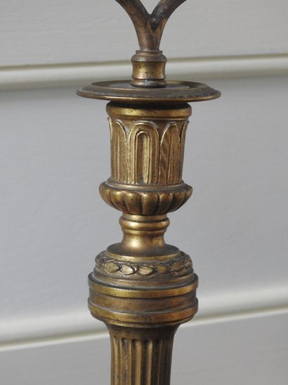 Pair of bronze candlesticks in the Louis...
