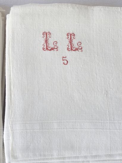 Ten Napkins with Liteaux figured LL. (five...