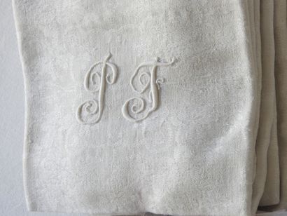 Two times six napkins big linen borders with...