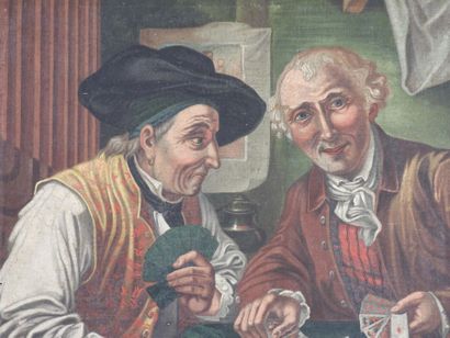 Ecole ITALIENNE du XVIIIème siècle : Joueurs...