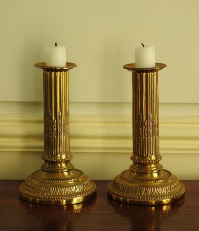 Pair of bronze desk candlesticks. Beautiful...