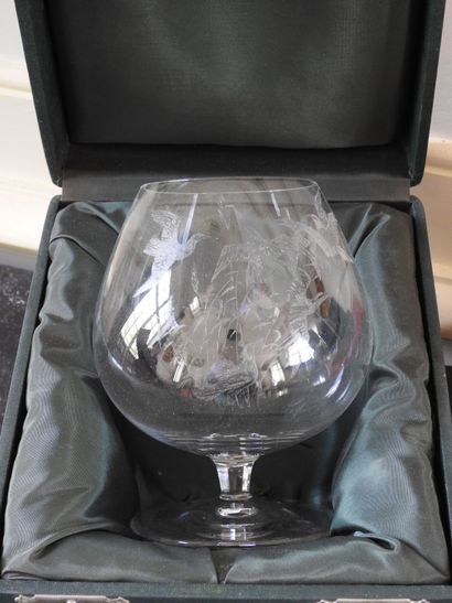 Lot including a crystal cognac glass with...