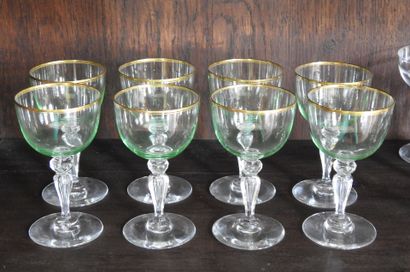 Suite of eight wine glasses of the Rhine...