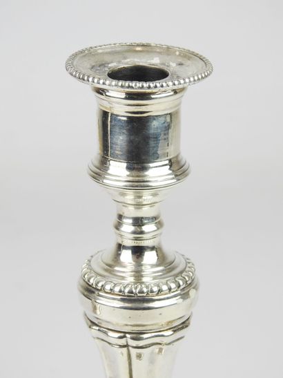 Pair of silver plated bronze candlesticks...