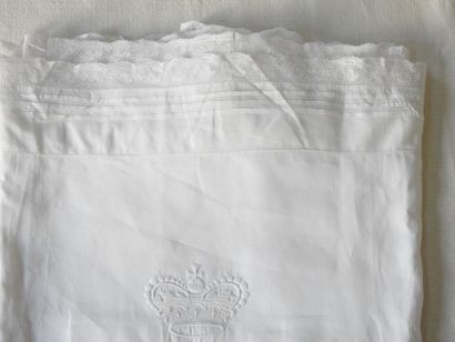 Pair of Linen Pillowcases with the Figure...