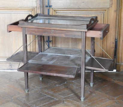 Mahogany sideboard with net decoration, the...
