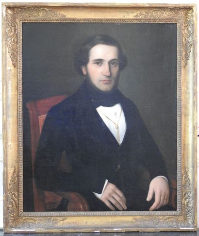 René CADEAU (1782-1858) : Portrait of a seated...