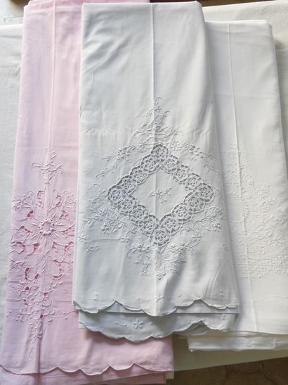 Four beautiful embroidered sheets Stitch...