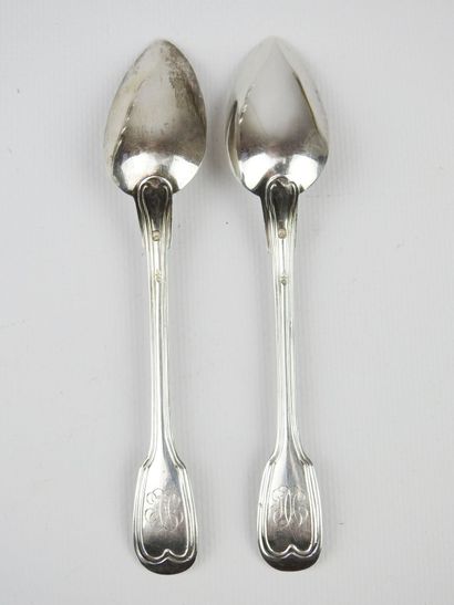 Suite of ten small silver spoons Minerve...