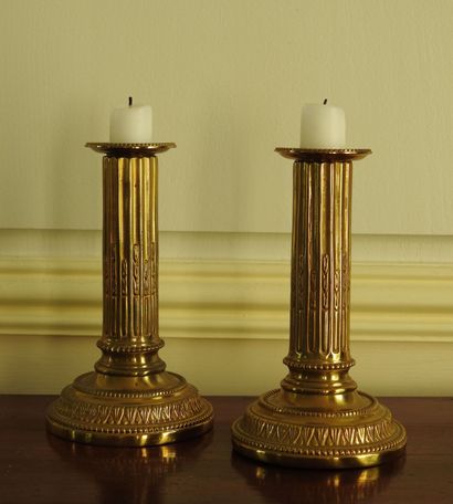 Pair of bronze desk candlesticks. Beautiful...
