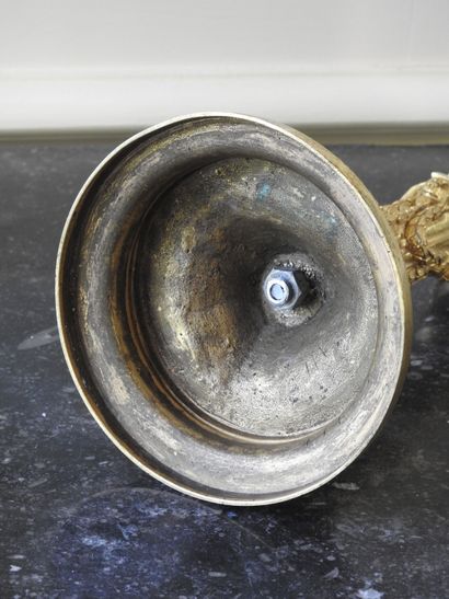 Pair of ormolu torches decorated with garlands...