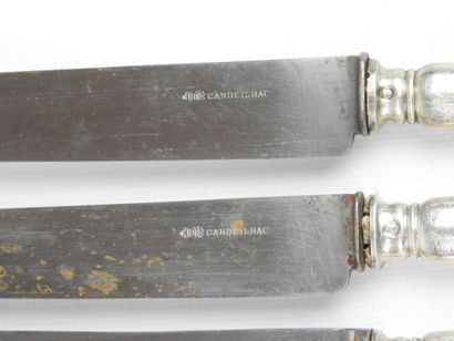 Suite of twelve large knives with steel blade...