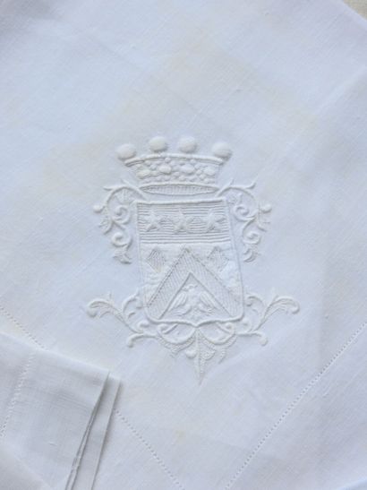 Eleven handkerchiefs embroidered crowns or...
