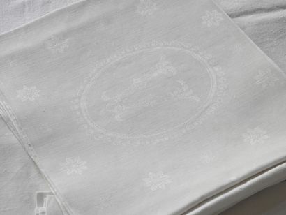 Ten napkins of the Castle of Valençay, numbered...