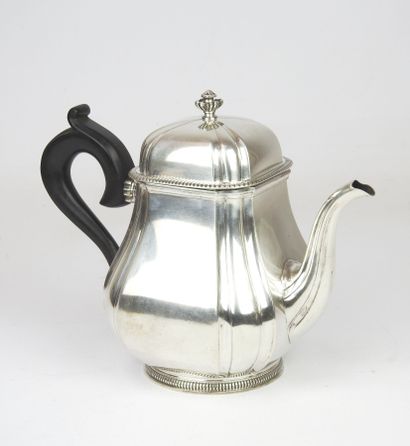Minerva silver jug with cut sides and pinched...