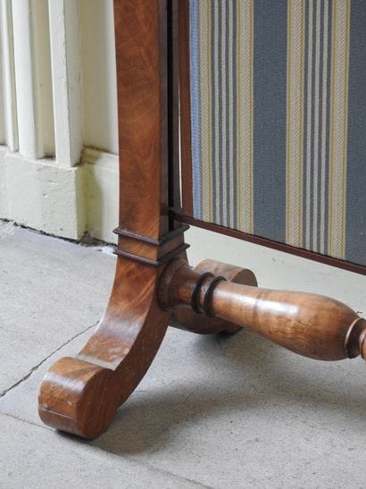 Walnut and burr walnut veneer mantel screen,...