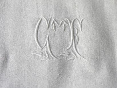 Four guest towels figured G.F. Damask bo...