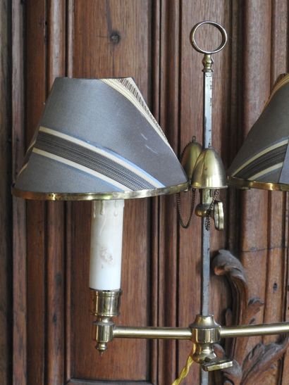 Lamp with two arms of light in brass. Height...