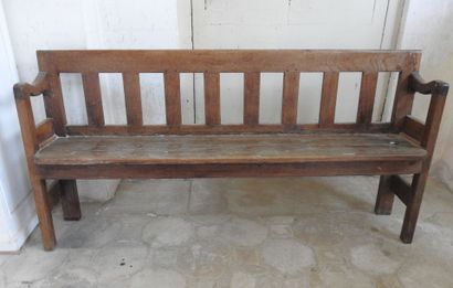 Meeting of two benches in oak. XIXth century....