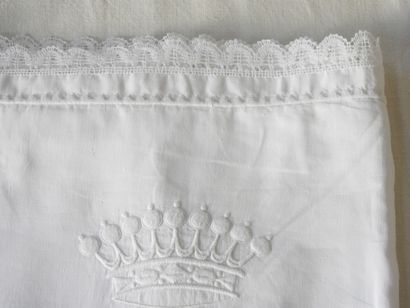 Pair of pillowcases chiffonized N.F. under...