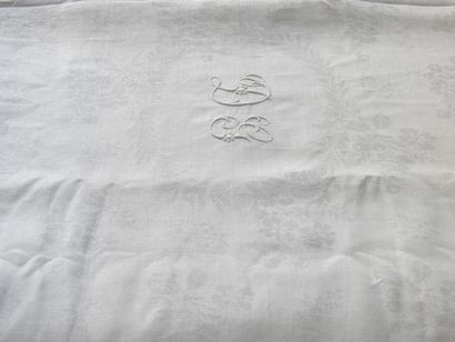 Two Large Banquet Tablecloths - Damask of...