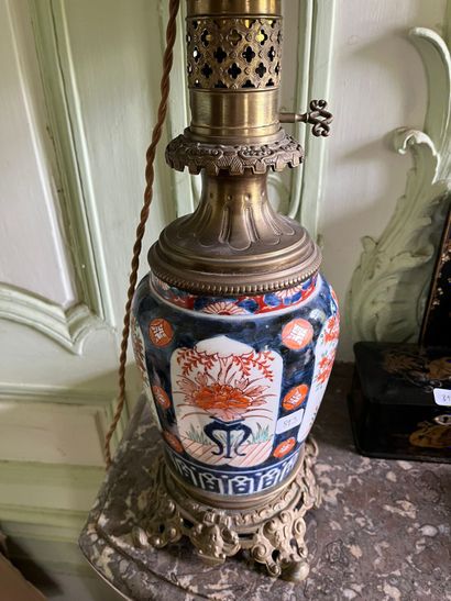Porcelain vase of baluster form with red,...
