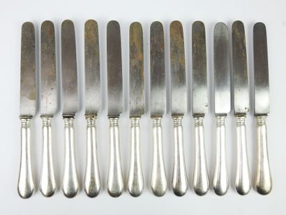 Suite of twelve large knives with steel blade...