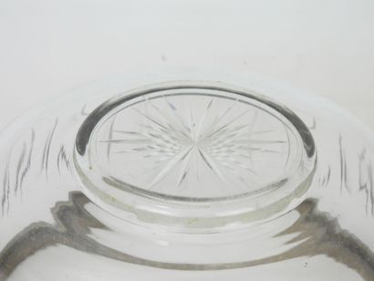 Salad bowl out of cut crystal and silver...