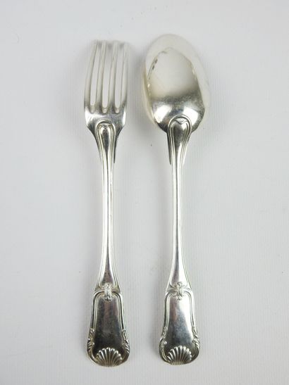 Suite of ten silver cutlery, Paris Minerve...