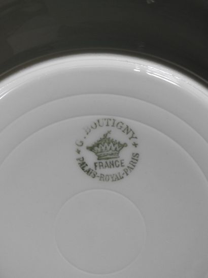 Part of table service in enamelled and gilded...