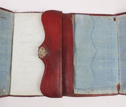 Burgundy leather wallet rectangular shape...