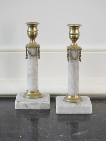 Suite of four candlesticks in the Gustavian...