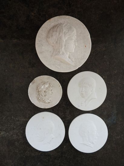 Meeting of five medallions including three...