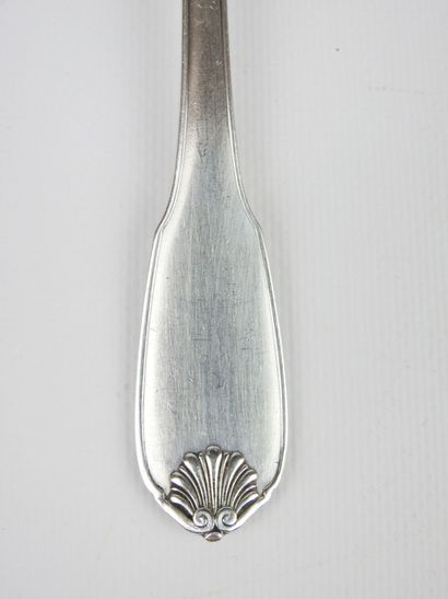 Silver service cover and cream ladle, minerve...