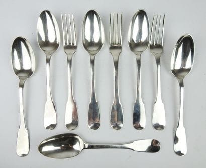 Suite of three silver cutlery, Strasbourg...