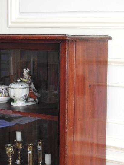 Mahogany showcase with two sliding glass...