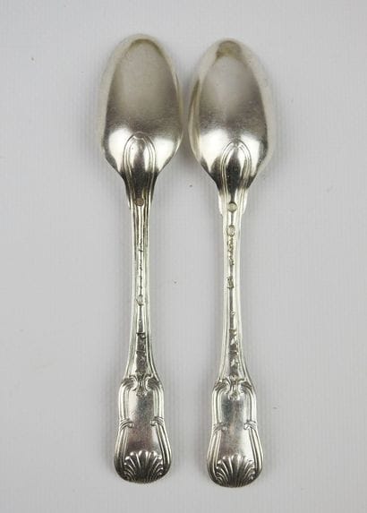 Suite of four silver coffee spoons, Paris...