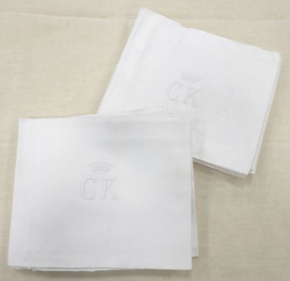 Eighteen Large Napkins figured C.K. under...