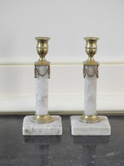 Suite of four candlesticks in the Gustavian...