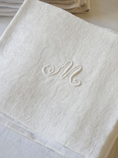 Two times six napkins big linen borders with...