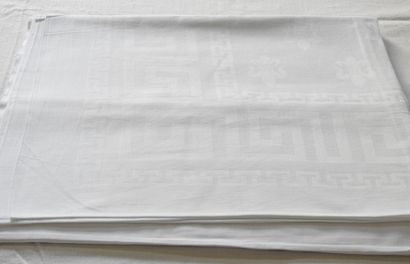 Two tablecloths - one damask of Flowers of...