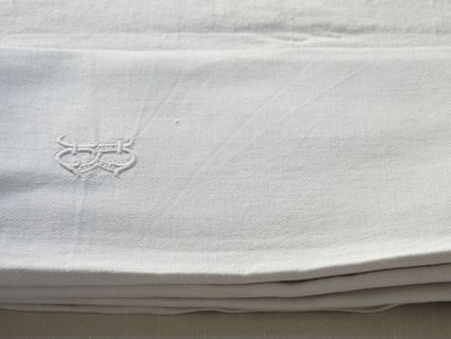 Six guest towels numbered B. Honeycomb.
