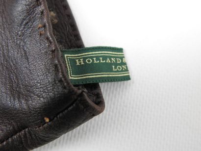 Pair of leather and cashmere hunting gloves...