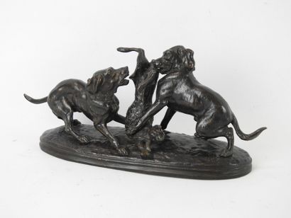 Jules MOIGNIEZ (1835-1894) after : Two hunting...